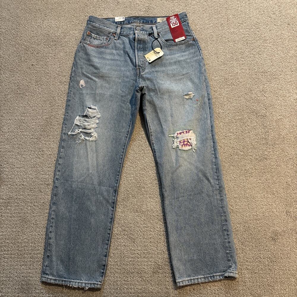 Levi's 150th Anniversary Women 501 90's Straight Fit Button Fly Jeans Blue NWT